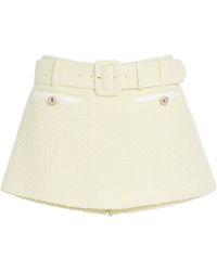 Self-Portrait - Bouclé Belted Skort - Lyst