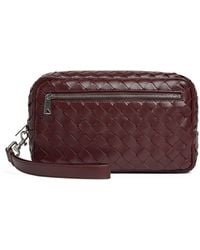 Bottega Veneta - Leather Intrecciato Pouch Bag - Lyst