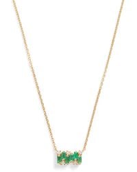 Suzanne Kalan - Emerald And Diamond Shimmer Pendant Necklace - Lyst