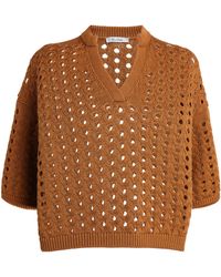Max Mara - Crochet V-neck Sweater - Lyst