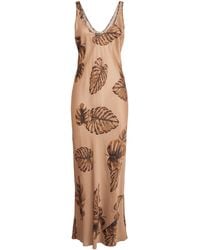 L'Agence - Satin Akiya Slip Maxi Dress - Lyst
