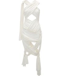 JW Anderson - Cotton-blend Midi Wrap Dress - Lyst