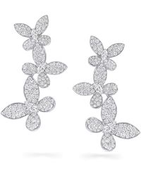 Graff - And Diamond Triple Pavé Butterfly Drop Earrings - Lyst