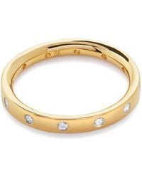 Monica Vinader - Vermeil And Diamond Essential Station Ring - Lyst