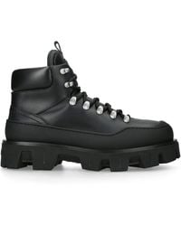Moncler - Leather Peak Trek Hiking Boots - Lyst