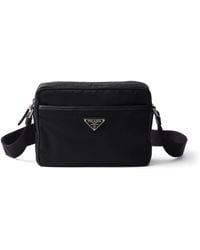 Prada - Re-Nylon Saffiano Leather-Trim Shoulder Bag - Lyst