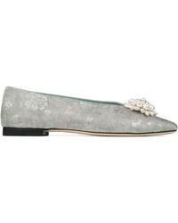 Jimmy Choo - Ines Brocade Pearl-Embellished Flats - Lyst