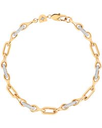 Astrid & Miyu - Plated Pavé Chain Link Bracelet - Lyst