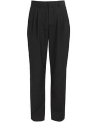 Commas - Wool-Linen Heathered Straight Trousers - Lyst