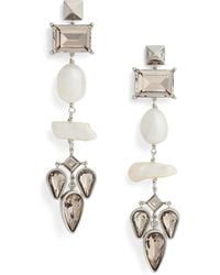 Ralph Lauren - Pearl And Crystal Drop Earrings - Lyst