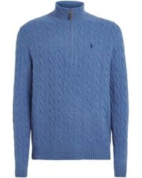 Polo Ralph Lauren - Wool-Cashmere Quarter-Zip Sweater - Lyst