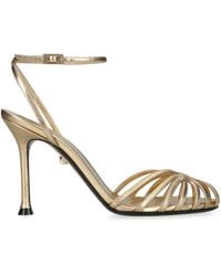 ALEVI - Metallic Leather Ally Heeled Sandals 95 - Lyst