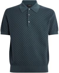 Brioni - Cotton-Silk-Cashmere Trama Weave Polo Shirt - Lyst