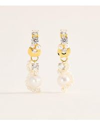 COMPLETEDWORKS - Cubic Zirconia-Freshwater Pearl Adjustable Drop Earrings - Lyst