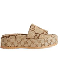 Gucci - Original Gg Flatform Sandals 55 - Lyst