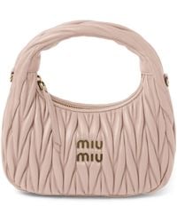 Miu Miu - Small Matelassé Leather Wander Top-Handle Bag - Lyst