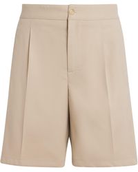 Isaia - Cotton-Silk Pleated Shorts - Lyst
