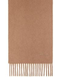 Max Mara - Wool Fringed Logo Scarf - Lyst
