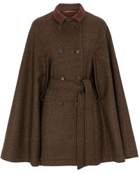 James Purdey & Sons Wool Tweed Cape - Purple