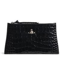 Vivienne Westwood - Small Croc-Embossed Leather Clutch Bag - Lyst