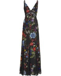 Alice + Olivia - Floral Print Nisa Maxi Dress - Lyst
