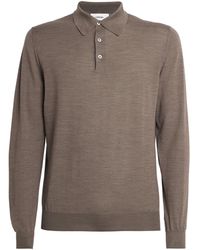 Lardini - Virgin Wool Long-Sleeve Polo Shirt - Lyst