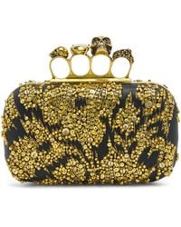 McQueen - Embellished Skull Knuckle Clutch Bag - Lyst