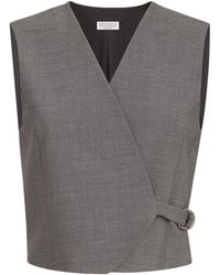 Brunello Cucinelli - Tropical Luxury Wool Waistcoat - Lyst