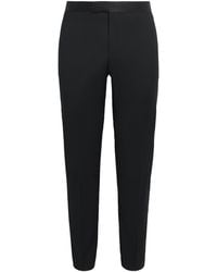 Pal Zileri - Wool-Blend Satin-Trim Trousers - Lyst