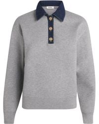 Sandro - Denim-Collar Sweater - Lyst