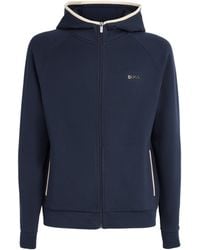 BOSS - Contrast-Trim Sense Zip-Up Hoodie - Lyst