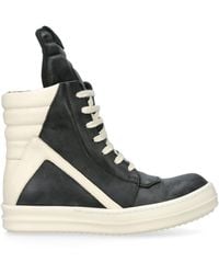 Rick Owens - Geobasket Lace-up Leather High-top Trainers - Lyst