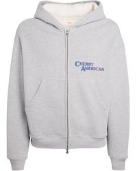 CHERRY LA - Cotton-Blend Thermal Zip-Up Logo Hoodie - Lyst