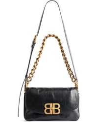 Balenciaga - Leather Soft Flap Shoulder Bag - Lyst