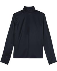 Maje - Satin High-Neck Blouse - Lyst