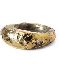 Parts Of 4 - Yellow Gold-plated Acid-treated Sterling Silver Mountain Ring - Lyst