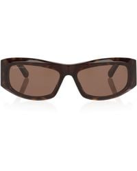 Balenciaga - Tortoiseshell Bb0395S Rectangular Sunglasses - Lyst