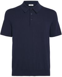 Sandro - Cotton-Silk Polo Shirt - Lyst