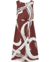 Marina Rinaldi - Cotton Watercolour Midi Dress - Lyst