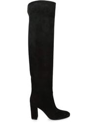 Gianvito Rossi - Suede Glen Over-The-Knee Boots 85 - Lyst