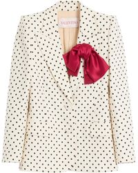 Valentino - Bow-Detail Polka-Dot Blazer - Lyst