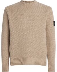 Stone Island - Virgin Wool-Blend Crew-Neck Sweater - Lyst