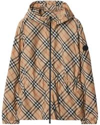 Burberry - Technical Check Hooded Jacket - Lyst