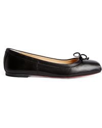 Christian Louboutin - Mamadrague Bow-Embellished Leather Flats - Lyst