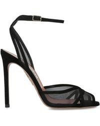 Aquazzura - Suede Shear Heeled Sandals 105 - Lyst