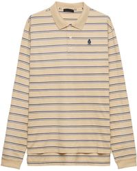 Prada - Cotton Piqué Stripe Slim Long-Sleeve Polo Shirt - Lyst