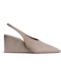 Alaïa - Suede Cube Slingback Wedges 75 - Lyst