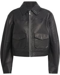 PAIGE - Cropped Clyde Leather Jacket - Lyst