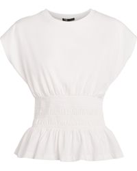 Maje - Cotton Shirred T-Shirt - Lyst