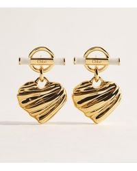 Chloé - T-Bar Heart Drop Earrings - Lyst